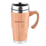 16 oz. Stainless Steel Bamboo Travel Mug - Image 2