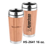 16 oz. Stainless Steel Bamboo Travel Tumbler