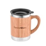 12 oz. Stainless Steel Bamboo Travel Mug - Image 2