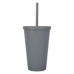 16 oz. Double Wall Wheat Straw Fiber Tumbler With Straw - Image 3