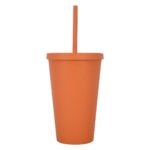 16 oz. Double Wall Wheat Straw Fiber Tumbler With Straw - Image 5