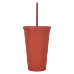 16 oz. Double Wall Wheat Straw Fiber Tumbler With Straw - Image 6