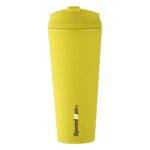 24 oz Rubberized Double Wall Plastic Tumbler With Straw - Image 4