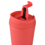 24 oz Rubberized Double Wall Plastic Tumbler With Straw - Image 2