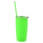 20oz. Double Wall Rubberized Acrylic Tumbler With Straw - Image 4