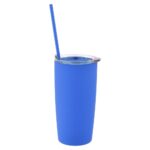 20oz. Double Wall Rubberized Acrylic Tumbler With Straw - Image 5