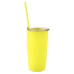 20oz. Double Wall Rubberized Acrylic Tumbler With Straw - Image 6