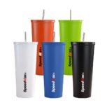 24 oz. Stainless Steel Thermo Tumbler With Straw