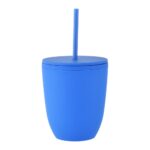 16 oz Rubberized Double Wall Plastic Tumbler With Straw - Image 6