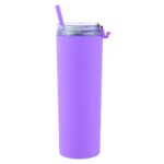 24oz.Rubberized Double Wall Acrylic Tumbler With Straw - Image 4