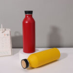 600ML Aluminum Water Bottle W/Bamboo Lid - Image 14