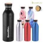 600ML Aluminum Water Bottle W/Bamboo Lid - Image 2