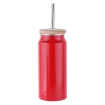 450ML Aluminum Coke Can With Bamboo Lid & S/S Straw - Image 6