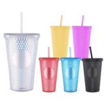 16 oz Double Wall Acrylic Tumbler With Straw