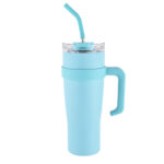 40 oz.Stainless Steel Thermo Mug With Straw - Image 6