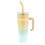 40 oz.Stainless Steel Thermo Mug With Straw - Image 7