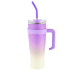 40 oz.Stainless Steel Thermo Mug With Straw - Image 2