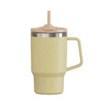 480ML Coffee Grounds Fiber Mug With Straw - Image 3