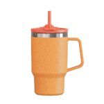 480ML Coffee Grounds Fiber Mug With Straw - Image 4