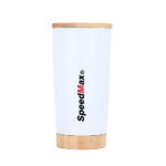 20 oz Stainless Steel Insulated Travel Tumbler W/Bamboo Lid & Base - Image 4