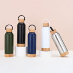 500ML Stainless Steel Insulated Water Bottle W/Bamboo Lid & Base - Image 9