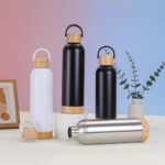 500ML Stainless Steel Insulated Water Bottle W/Bamboo Lid & Base - Image 17