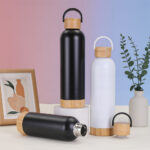 500ML Stainless Steel Insulated Water Bottle W/Bamboo Lid & Base - Image 10