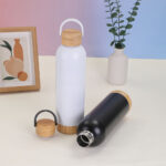 500ML Stainless Steel Insulated Water Bottle W/Bamboo Lid & Base - Image 12