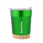 12 oz Stainless Steel Insulated Tumbler W/ Bamboo Base - Image 4