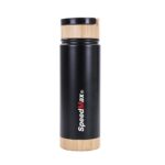 500ML Stainless Steel Insulated Water Bottle W/Bamboo Lid & Base - Image 3