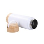 500ML Stainless Steel Insulated Water Bottle W/Bamboo Lid & Base - Image 6