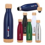 500ML Stainless Steel Insulated Water Bottle W/Bamboo Lid & Base