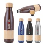 500ML Stainless Steel Insulated Water Bottle W/Bamboo Lid & Grip