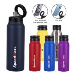 800ML Insulated Water Bottle W/Phone Holder Lid