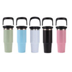 30oz Stainless Steel Insulated Double-Drink Tumbler With Handle - Image 3