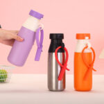 500ML Stainless Steel Water Bottle With Silicone Strap - Image 11