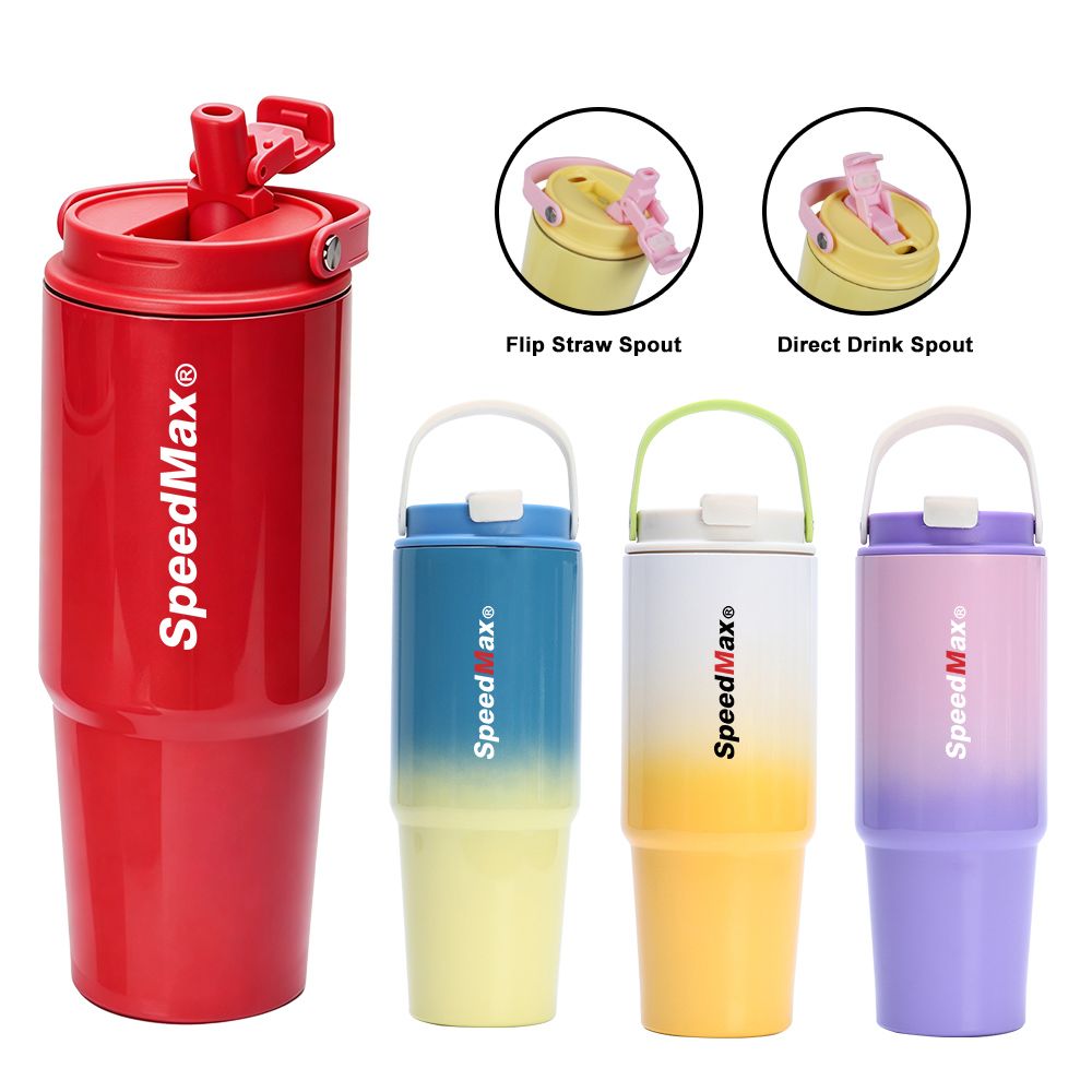 HS-3346 30oz Stainless Steel Insulated Double-Drink Tumbler With Handle - Image 1