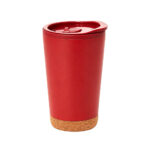 260ML Double Wall Plastic Coffee Cup W/Cork Base - Image 2
