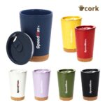 260ML Double Wall Plastic Coffee Cup W/Cork Base