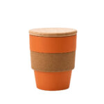 350ML Plastic Coffee Cup W/Cork Sleeve - Image 6