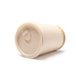 290ML Double Wall Plastic Coffee Cup W/Bamboo Base - Image 3