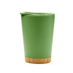 290ML Double Wall Plastic Coffee Cup W/Bamboo Base - Image 6